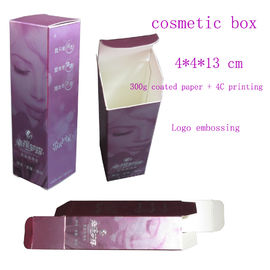 Cosmetic box packaging, foldable cosmetic boxes with silver embossing logo