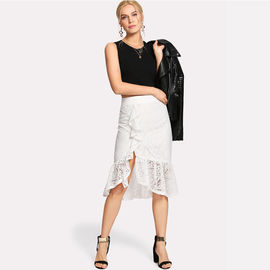 Ruffle Hem Asymmetric Lace Skirt For Women