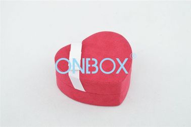 Elegant Red Cardboard and Suede Heart Shaped Jewelry Box with Earring / Eardrop Insert