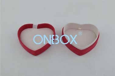 Elegant Red Cardboard and Suede Heart Shaped Jewelry Box with Earring / Eardrop Insert