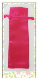 Small Red Plain Satin Drawstring Pouch For Jewelry Packing