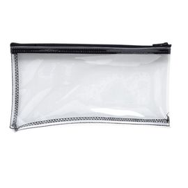 Document Folders Zipper Bank Bags   With Leather Windows Framed Cardholder 