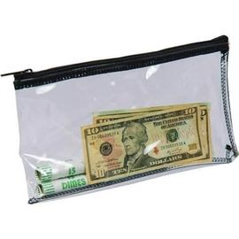 Document Folders Zipper Bank Bags   With Leather Windows Framed Cardholder 