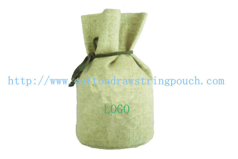 Eco Friendly Burlap Jute Drawstring Pouch Bags With Cotton Cord