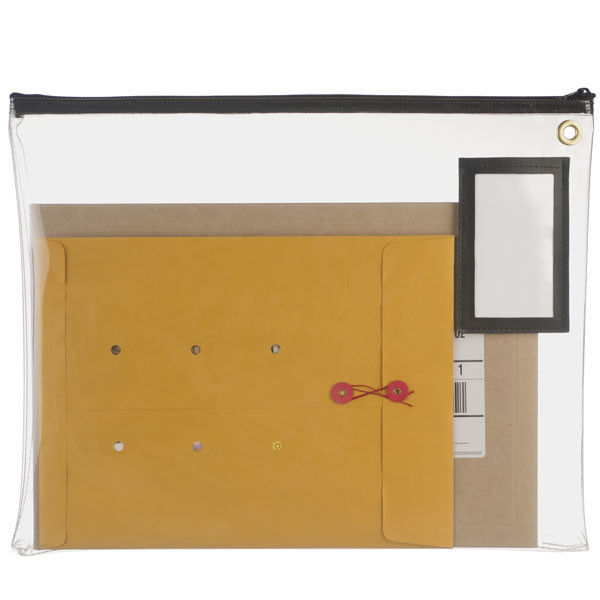 Document Folders Zipper Bank Bags   With Leather Windows Framed Cardholder 
