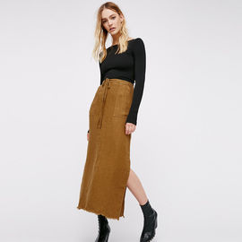 Nowe stylowe spódnice Maxi Kobieta Moda spódnice lniane